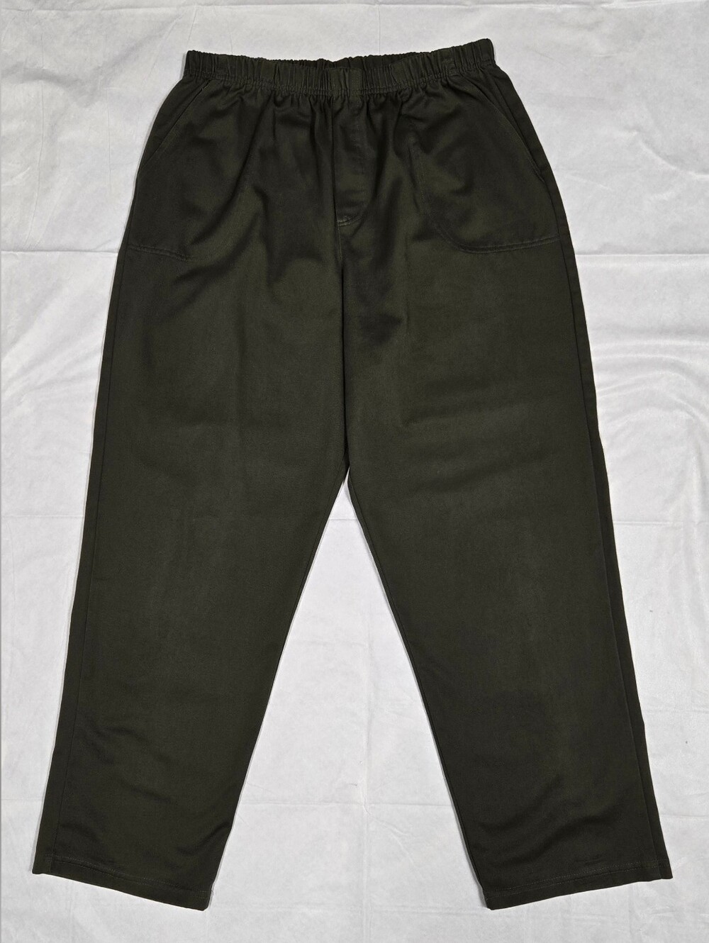White Stag 16 Average Green Twill Pants Pull On Full Elastic Waist Pockets